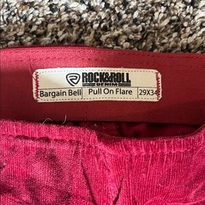 Rock & Roll Denim Red Pull-On Flare Jeans